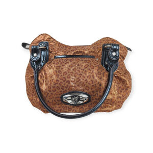 Sienna Ricchi‎ Brown Metallic Brianna Shopper Hobo Bag in Bronze Leopard